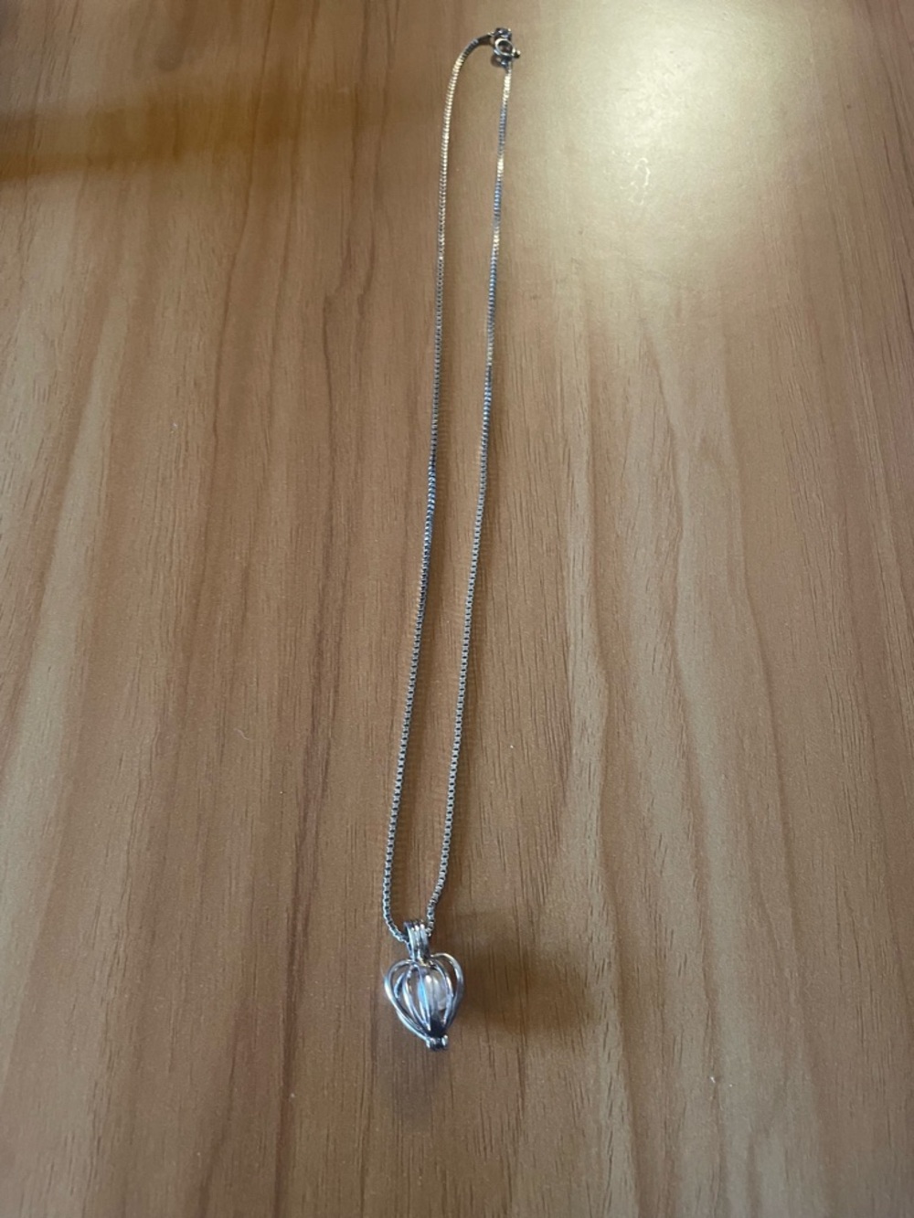 925 Silver Heart Cage Pendant Necklace